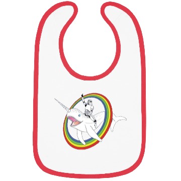 Discover Spaceman riding narwhal through rainbow Bibs