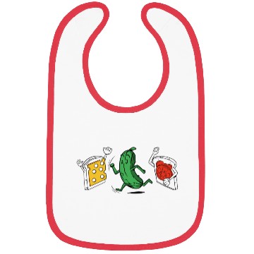 Discover Baseball Pickle Runner Tomato Cheese Sandwich Joke Bibs