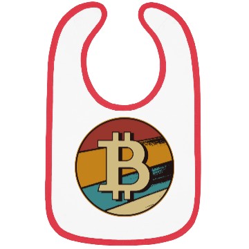 Discover Bitcoin retro sunset crypto design Bibs