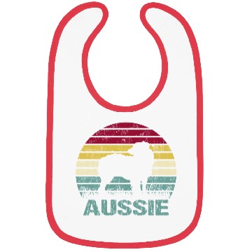Discover Aussie Australian Shepherd Retro Silhouette Bibs