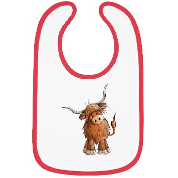 Discover Fluffy and funny scottish highland cow Bibs