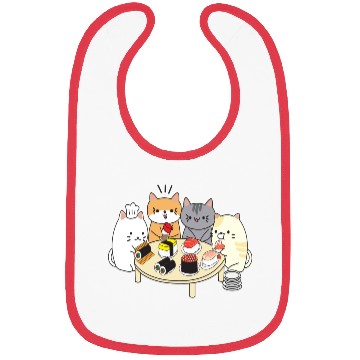 Discover Cat Sushi Bibs