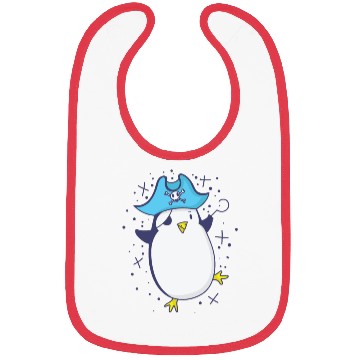 Discover Pirate penguin with pirate hat and eye patch Bibs
