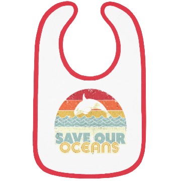 Discover Save Our Oceans Orca Whale Retro Climate Change Bibs