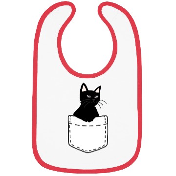 Discover Black Cat In A Pocket Bibs