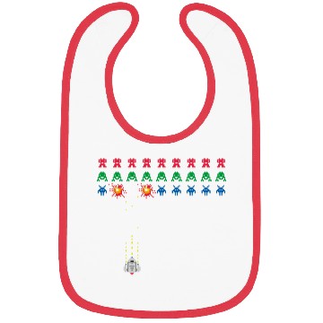 Discover Space Invader 8 bits old school game Bibs