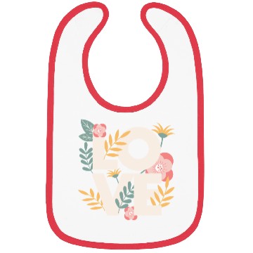 Discover Love Love Pattern Beautiful Flowers Bibs