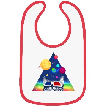 Discover 3D Space Cat Bibs