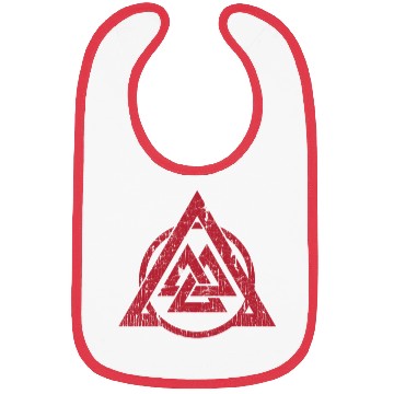 Discover norse valknut triangle circle red distressed Bibs