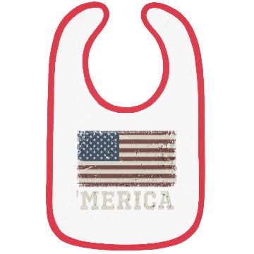 Discover Merica Vintage Usa Flag Bibs