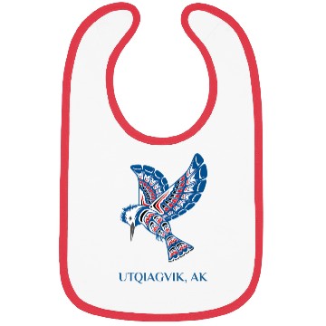 Discover Native American Utqiagvik Kingfisher Bird Alaska Bibs