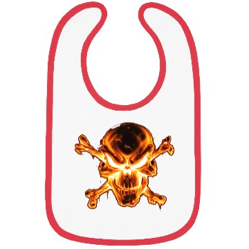 Discover flaming skull Bibs