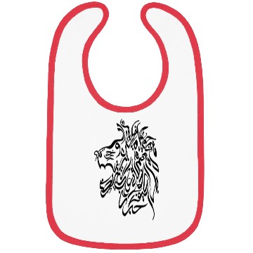 Discover Lion face black hand drawn minimalistic lion. Bibs