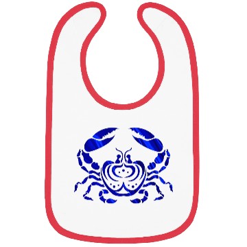 Discover Blue Foil Crab, Tribal Art Style Bibs