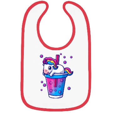 Discover Boba Tea Bubble Tea Cute Kawaii Unicorn Bisexual Bibs