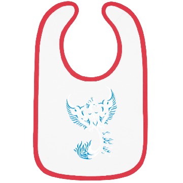 Discover PHOENIX Tattoo/Tribal art - White and Blue,, Bibs