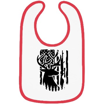 Discover Deer Head Skull Hunting American Flag Bibs