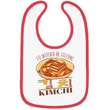 Discover rather eat Kimchi Hangul Script Korean Food Bibs
