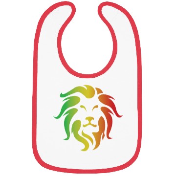 Discover Lion Rasta colored Lion Art Bibs