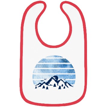 Discover blue Retro Vintage With abstract mountain Bibs