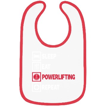 Discover Powerlifting Gym Eat Sleep Repeat Bibs