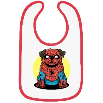 Discover spider pug Bibs