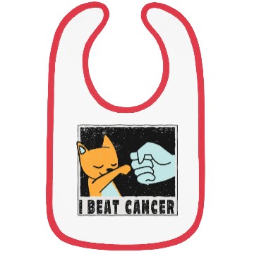 Discover cut little Cat Cancer Survivor I Beat Cancer Bibs