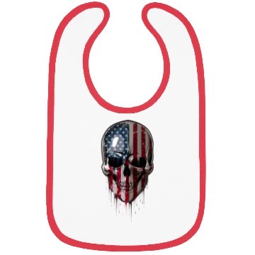 Discover Drippin Skull with US Flag Bibs