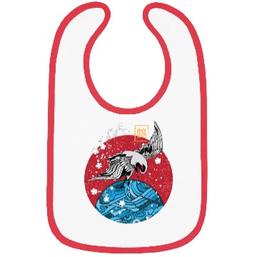 Discover Two Asian Koi Fish on Waves Mountain Bibs
