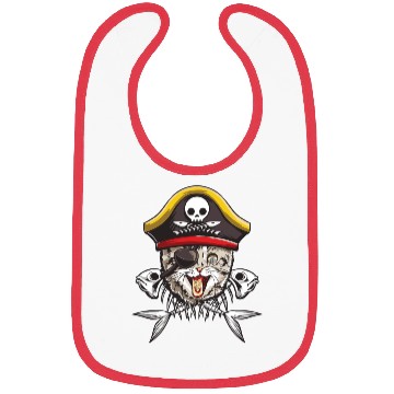 Discover Cat Pirate Jolly Roger Flag Skull Crossbones Capta Bibs