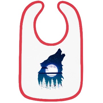 Discover Howling wolf full moon forest howling wild Bibs