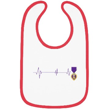 Discover Heart Beats Purple Heart US Military Purple Heart Bibs