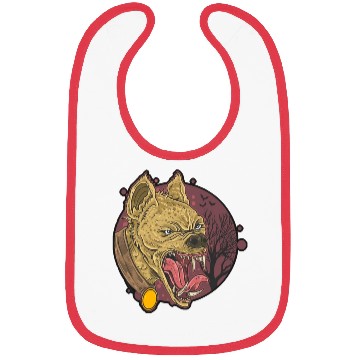 Discover wild hyena angry face head Bibs