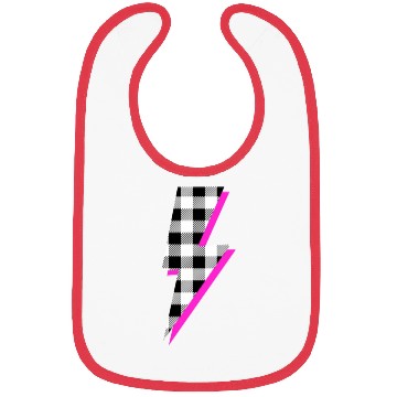 Discover Buffalo Plaid Lightning Bolt Pink Shadow Graphic P Bibs