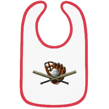 Discover Baseball Bat Baseball Glove Motif Bibs