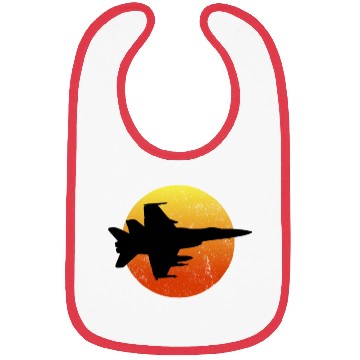 Discover F-18 Hornet Silhouette Retro Sunset Military F18f1 Bibs