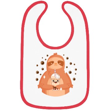 Discover Boba Tea Kawaii Sloth Drinking Bibs