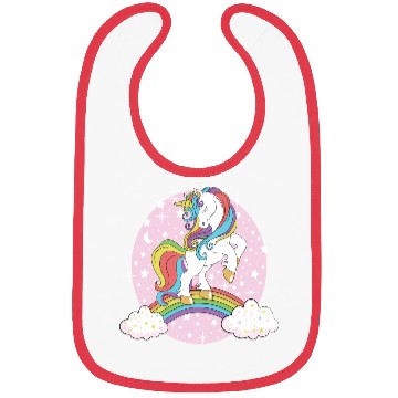 Discover Unicorn rainbow Bibs