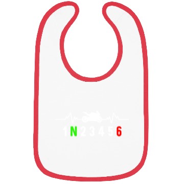 Discover Motorcycle gear shift racing biker heartbeat Bibs