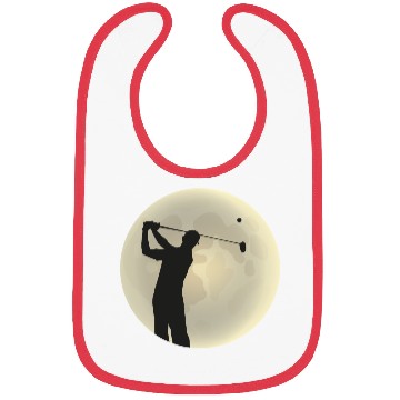 Discover Golfer Silhouette Golf Golfer Moon Full Moon Bibs