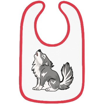 Discover Cute Baby Howling Wolf Cub Gifts Animals Lover Bibs