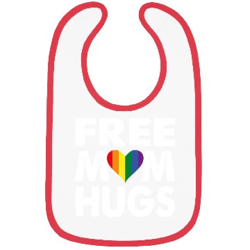Discover Free Mom Hugs Pride LGBTQ Rainbow Heart Bibs