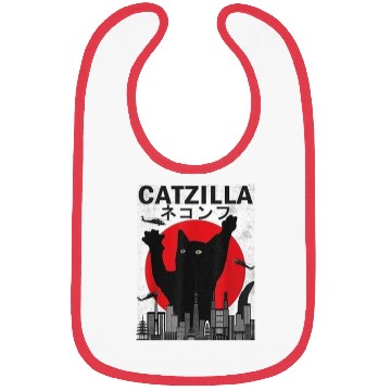 Discover Vintage Catzilla Japanese Sunset Style Bibs