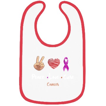 Discover Peace Love Cure Cancer Bibs