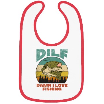 Discover DILF Damn I Love Fishing Fisher Angler Bass Trout Bibs
