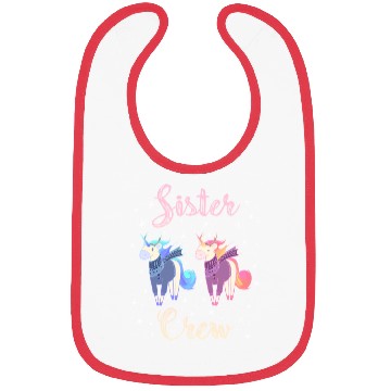 Discover Sister Crew Unicorn Snowflakes Bibs