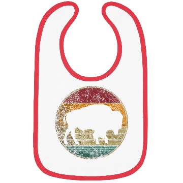 Discover Distressed Buffalo Retro Bison Animal Lover Men Wo Bibs