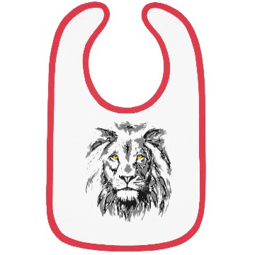 Discover Gray Lion Head | Gray Lion Illustration Bibs