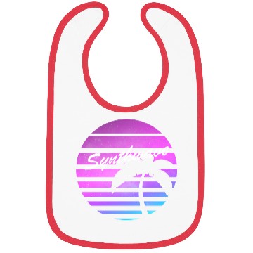 Discover Aesthetic synthwave sunset with palm tree. Bibs