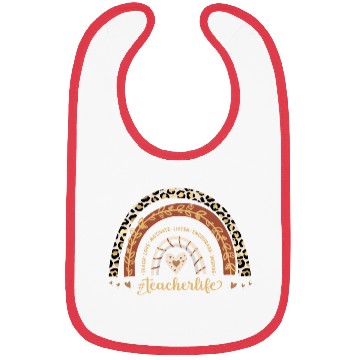 Discover Boho Leopard Rainbow Teacher Life Teach Love Bibs